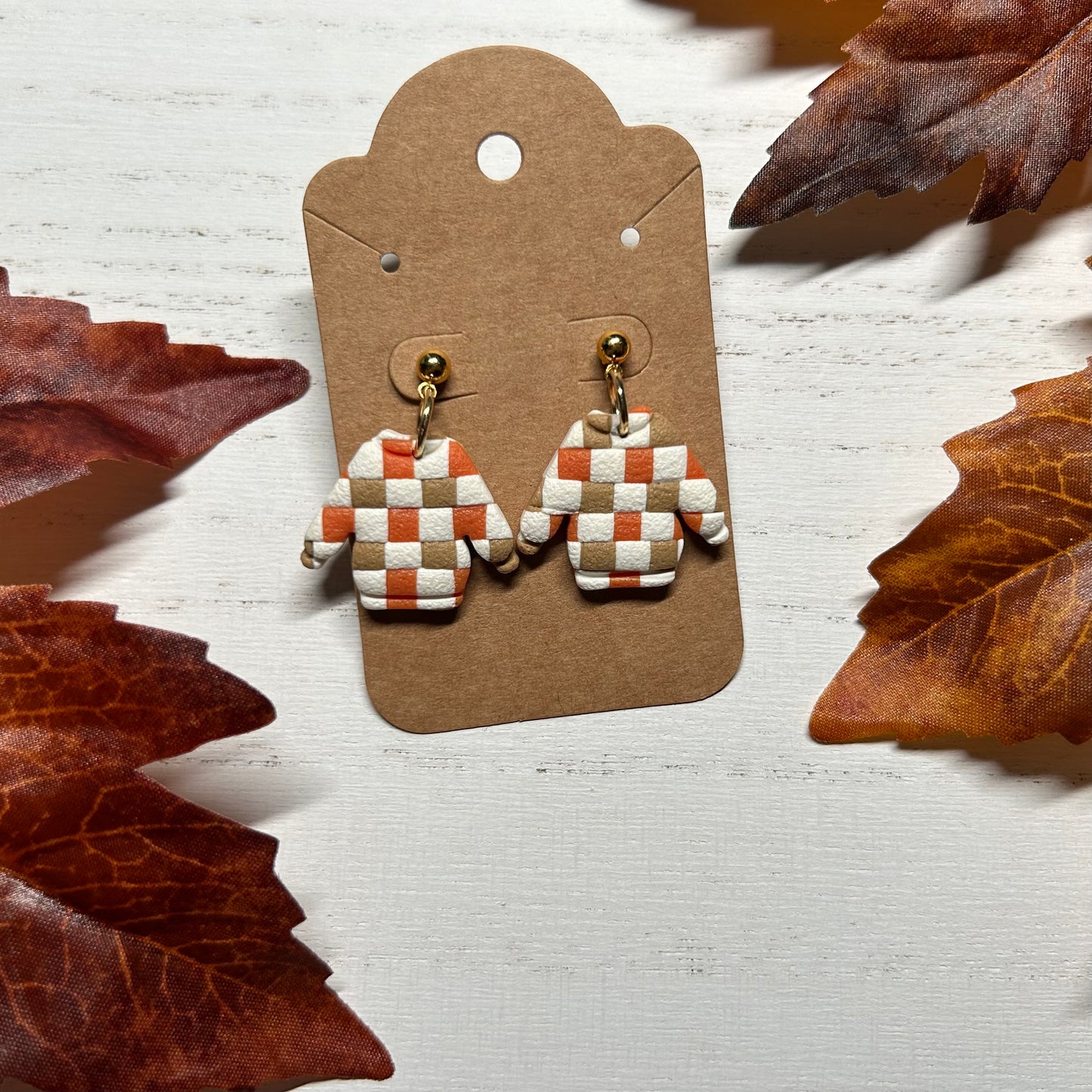 Checkered Sweater Dangles