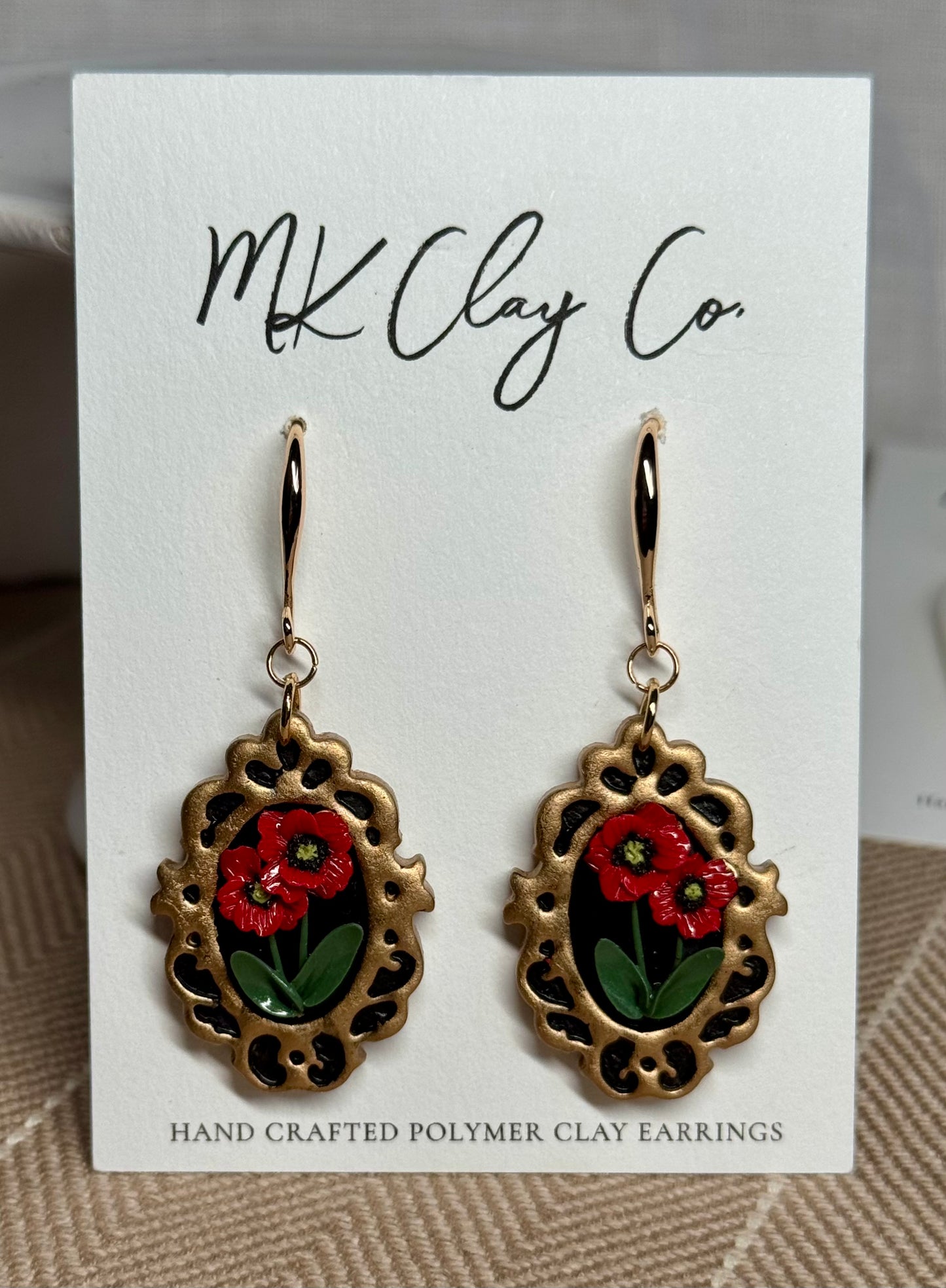 Gold Poppy Dangles