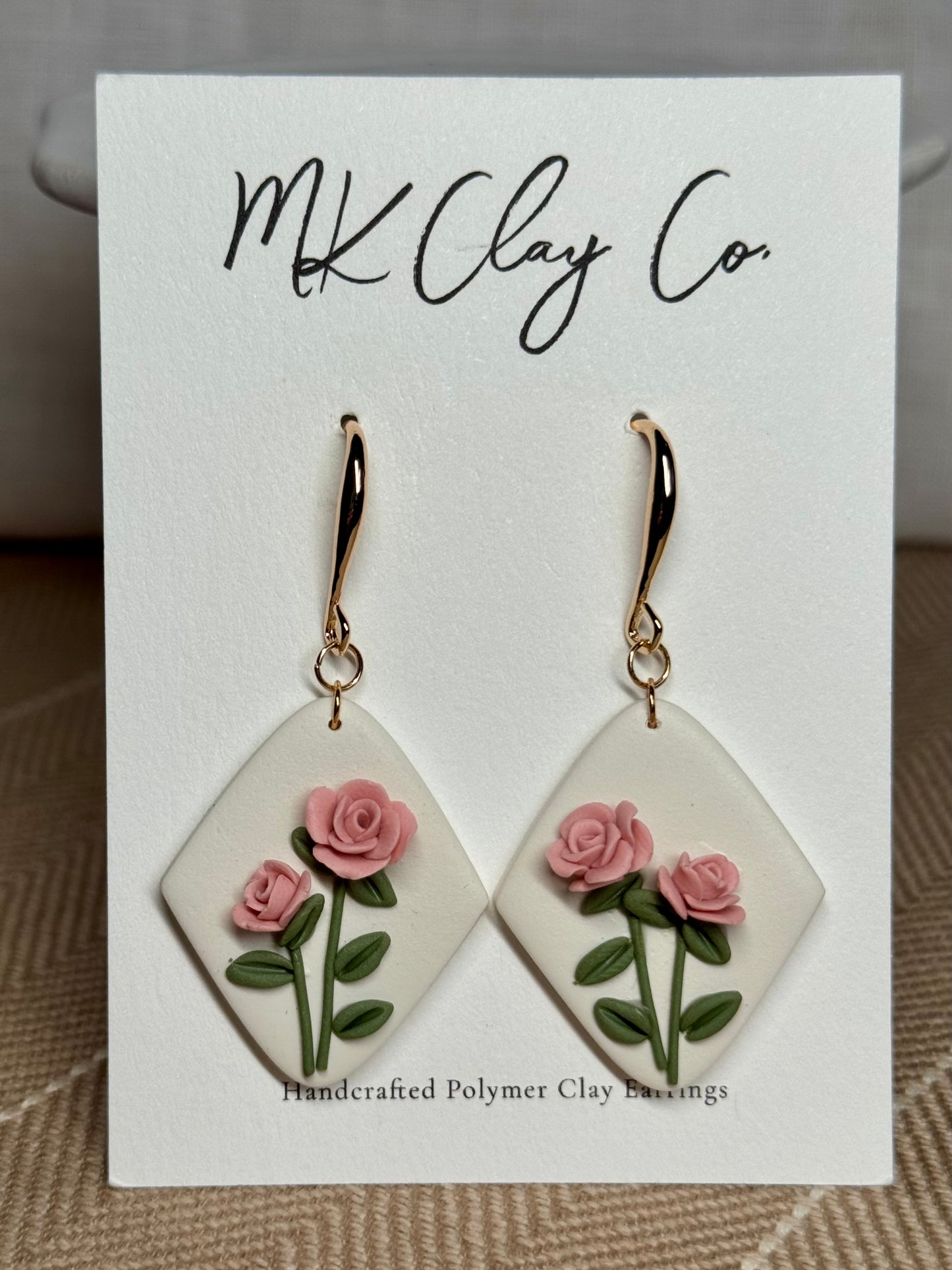 Diamond Rose Dangles