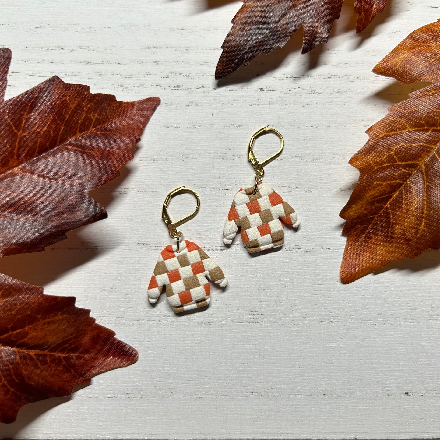 Checkered Sweater Dangles