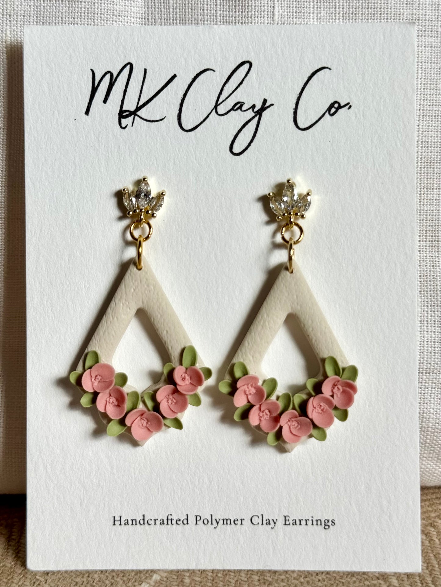 Pink Floral Dangles