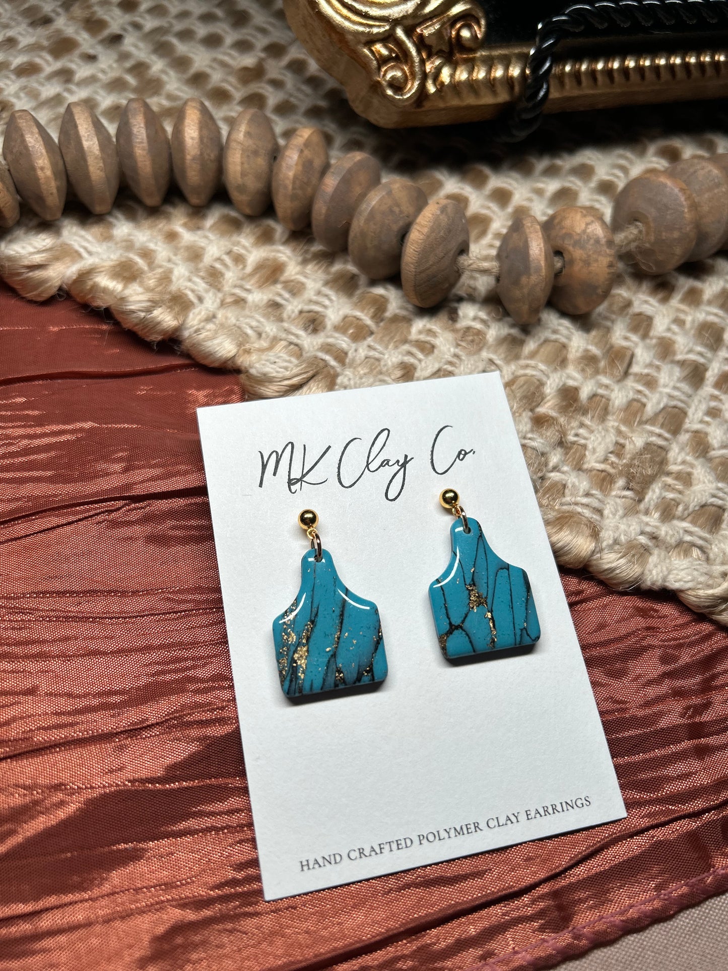 Turquoise Cow Tag