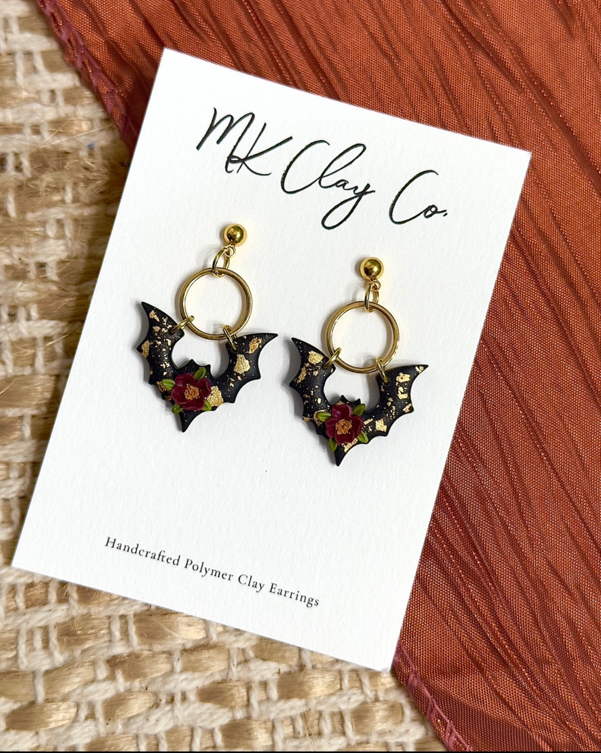 Floral Bat Dangles