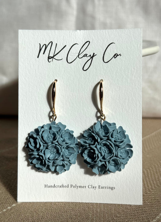 Blue Floral Dangles